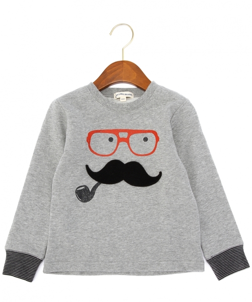 green label relaxing（グリーンレーベルリラクシング）の「【KIDS】ミニウラケ ヒゲ ロングスリーブ（スウェット・キッズ・グレー/マスタード・125/115/105/95）」の2枚目の写真
