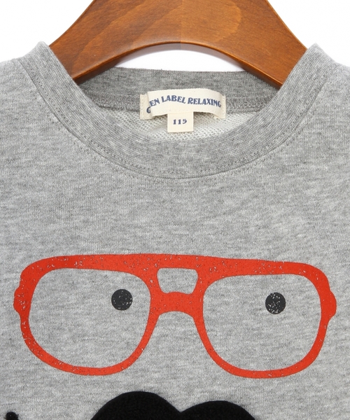 green label relaxing（グリーンレーベルリラクシング）の「【KIDS】ミニウラケ ヒゲ ロングスリーブ（スウェット・キッズ・グレー/マスタード・125/115/105/95）」の4枚目の写真