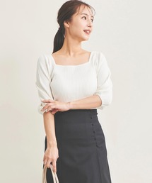 The Virgnia | スクエアネックボリュームスリーブリブニット(ニット/セーター)