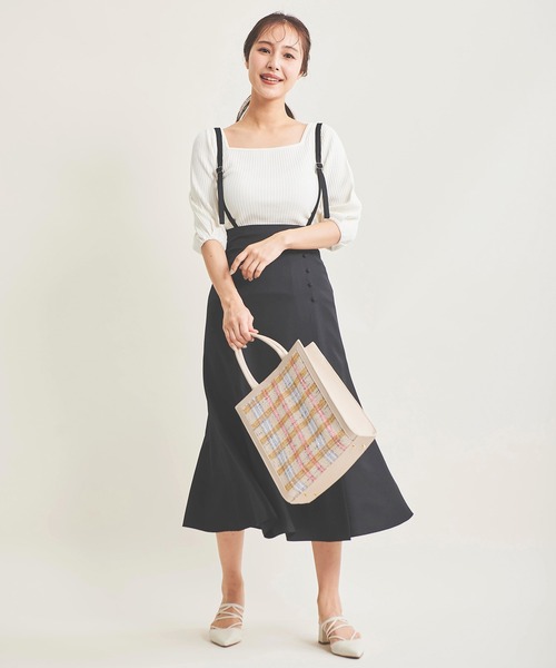 The Virgnia(ザ ヴァージニア)の「スクエアネックボリュームスリーブリブニット(ニット/セーター・レディース・ブラック/オフホワイト/ピンク/ネイビー×ホワイト・FREE)」の10枚目の写真