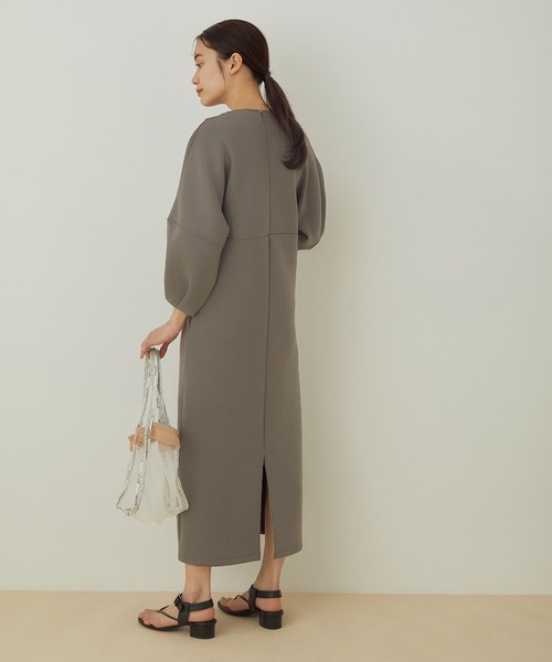 ADAM ET ROPE' ダンボールボリュームワンピース Cグレイ ADAM ET ROPE'（アダムエロペ）の「＜洗える＞【WEB限定