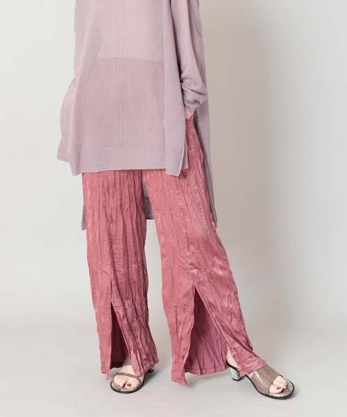 OSMOSIS（オズモーシス）の「ランダムワッシャースリットパンツ（その他パンツ・レディース・ベージュ/ピンク/グリーン/ブラック/アイボリー・ONE SIZE）」の5枚目の写真