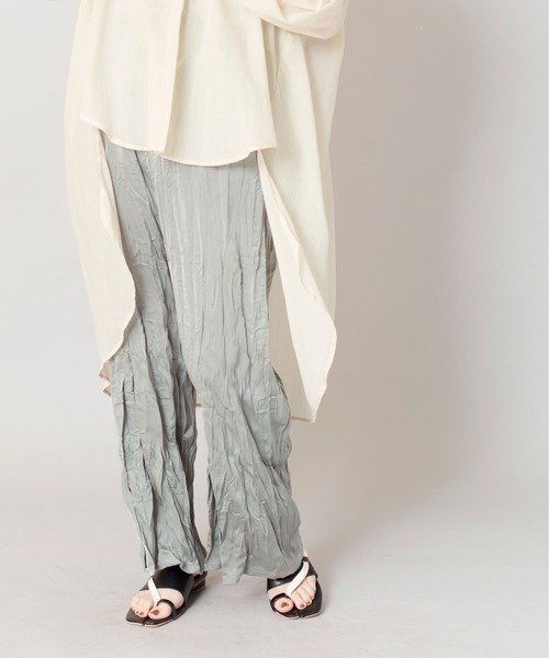 OSMOSIS（オズモーシス）の「ランダムワッシャースリットパンツ（その他パンツ・レディース・ベージュ/ピンク/グリーン/ブラック/アイボリー・ONE SIZE）」の4枚目の写真