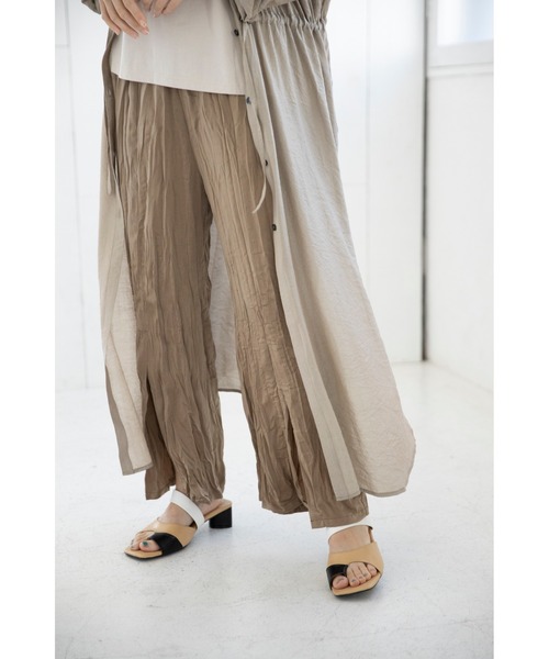 OSMOSIS（オズモーシス）の「ランダムワッシャースリットパンツ（その他パンツ・レディース・ベージュ/ピンク/グリーン/ブラック/アイボリー・ONE SIZE）」の14枚目の写真