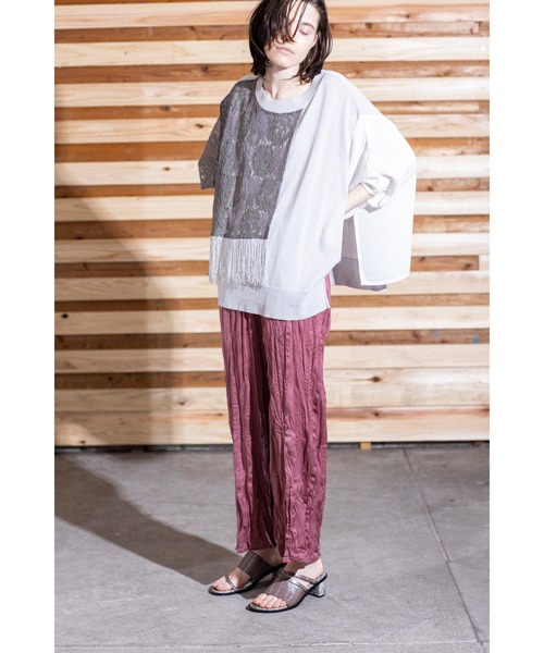 OSMOSIS（オズモーシス）の「ランダムワッシャースリットパンツ（その他パンツ・レディース・ベージュ/ピンク/グリーン/ブラック/アイボリー・ONE SIZE）」の15枚目の写真