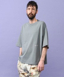 キュプラブレンド コットン天竺/ハーフスリーブ 刺繍ロゴ Tシャツ