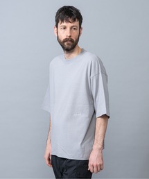 キュプラブレンド コットン天竺/ハーフスリーブ 刺繍ロゴ Tシャツ
