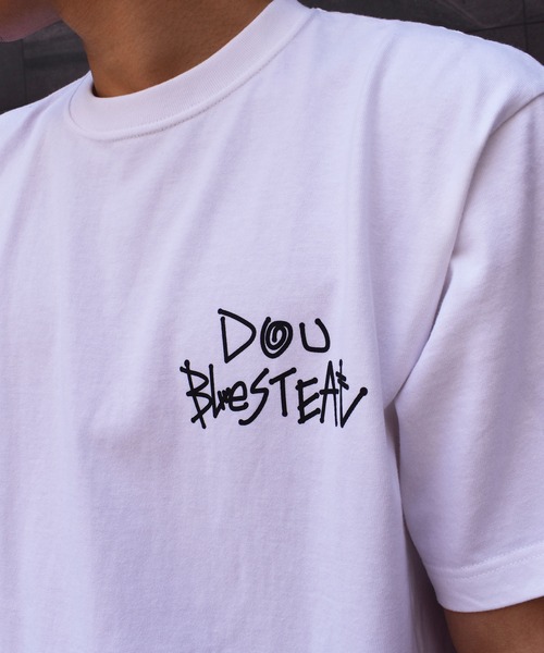 DOUBLE STEAL（ダブルスティール）の「Tagging Original LOGO ヘビーウェイト Tシャツ（Tシャツ/カットソー・メンズ・ホワイト×グリーン/ブラック×ホワイト/パープル/ホワイト×ブラック/ブラック×グリーン・XX-LARGE/X-LARGE/LARGE/MEDIUM）」の14枚目の写真