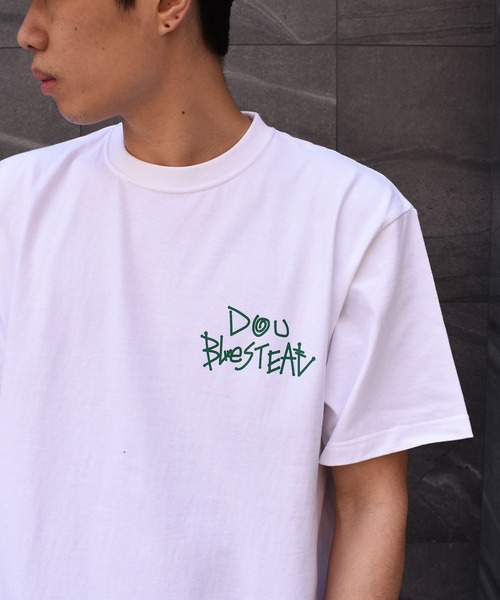 DOUBLE STEAL（ダブルスティール）の「Tagging Original LOGO ヘビーウェイト Tシャツ（Tシャツ/カットソー・メンズ・ホワイト×グリーン/ブラック×ホワイト/パープル/ホワイト×ブラック/ブラック×グリーン・XX-LARGE/X-LARGE/LARGE/MEDIUM）」の19枚目の写真