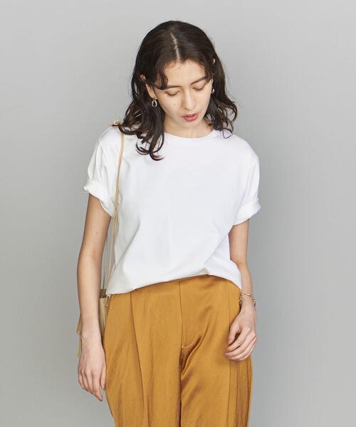 BEAUTY&YOUTH UNITED ARROWS（ビューティーアンドユースユナイテッドアローズ）の「BY コットンクルーネックTシャツ（Tシャツ/カットソー・レディース・ホワイト/ブラック/クリーム・SMALL/MEDIUM）」の2枚目の写真