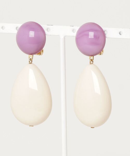 NANO universe（ナノユニバース）の「Francine Bramli Paris/しずく型イヤリング2（イヤリング・レディース・レッド系その他2/アイボリー/アンティークゴールド・FREE）」の9枚目の写真