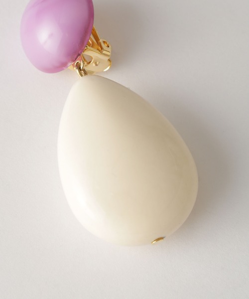 NANO universe（ナノユニバース）の「Francine Bramli Paris/しずく型イヤリング2（イヤリング・レディース・レッド系その他2/アイボリー/アンティークゴールド・FREE）」の13枚目の写真