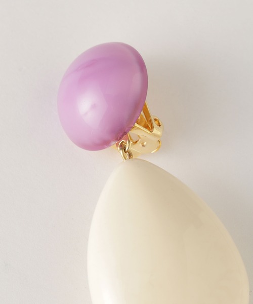 NANO universe（ナノユニバース）の「Francine Bramli Paris/しずく型イヤリング2（イヤリング・レディース・レッド系その他2/アイボリー/アンティークゴールド・FREE）」の12枚目の写真