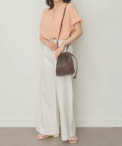 RODE SKO（ロデスコ）の「MARILU チュールバケツバッグ（ショルダーバッグ・レディース・アイボリー/ブラック/ブラウン・ONE）」の14枚目の写真