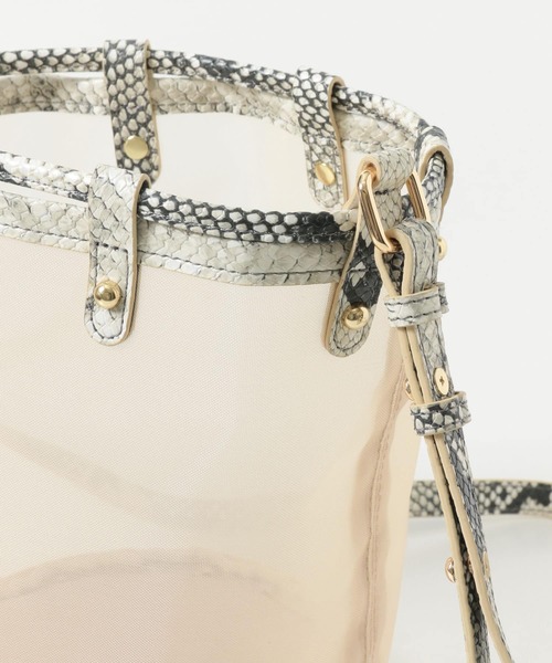 RODE SKO（ロデスコ）の「MARILU チュールバケツバッグ（ショルダーバッグ・レディース・アイボリー/ブラック/ブラウン・ONE）」の5枚目の写真