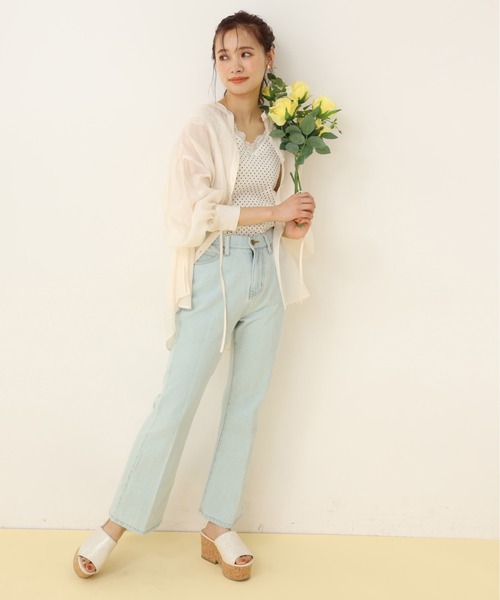 one after another NICE CLAUP（ワンアフターアナザーナイスクラップ）の「ドット柄レースタンクトップ（タンクトップ・レディース・ホワイト系その他/ブラック系その他/アイボリー/ブラック・FREE）」の19枚目の写真