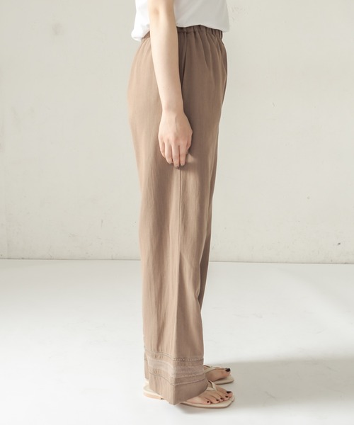 CAPRICIEUX LE'MAGE（カプリシューレマージュ）の「レース切替リネンパンツ（その他パンツ・レディース・ブラック/モカ・36/38）」の7枚目の写真