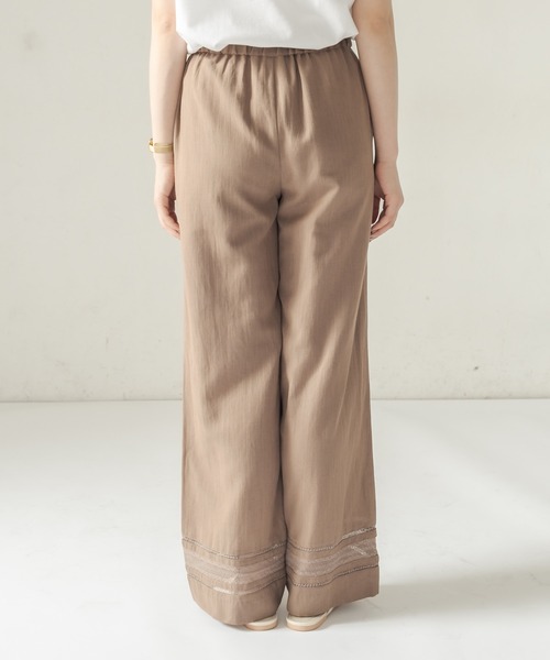 CAPRICIEUX LE'MAGE（カプリシューレマージュ）の「レース切替リネンパンツ（その他パンツ・レディース・ブラック/モカ・36/38）」の8枚目の写真