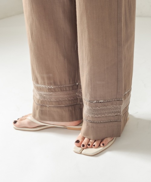 CAPRICIEUX LE'MAGE（カプリシューレマージュ）の「レース切替リネンパンツ（その他パンツ・レディース・ブラック/モカ・36/38）」の13枚目の写真