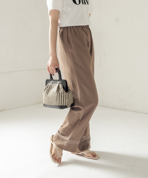 CAPRICIEUX LE'MAGE（カプリシューレマージュ）の「レース切替リネンパンツ（その他パンツ・レディース・ブラック/モカ・36/38）」の14枚目の写真