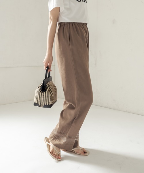 CAPRICIEUX LE'MAGE（カプリシューレマージュ）の「レース切替リネンパンツ（その他パンツ・レディース・ブラック/モカ・36/38）」の16枚目の写真