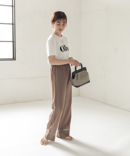 CAPRICIEUX LE'MAGE（カプリシューレマージュ）の「レース切替リネンパンツ（その他パンツ・レディース・ブラック/モカ・36/38）」の18枚目の写真