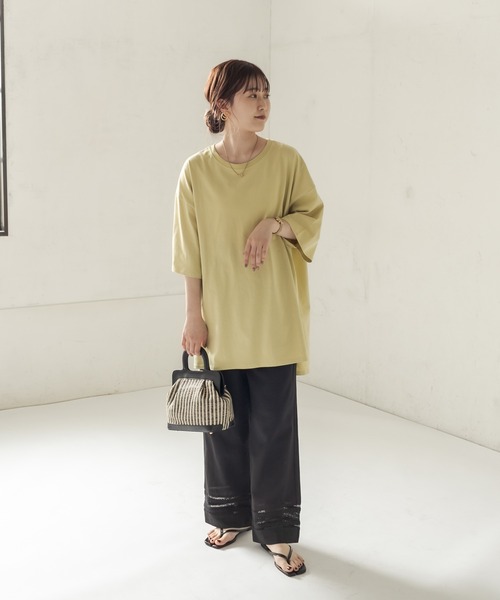 CAPRICIEUX LE'MAGE（カプリシューレマージュ）の「レース切替リネンパンツ（その他パンツ・レディース・ブラック/モカ・36/38）」の3枚目の写真