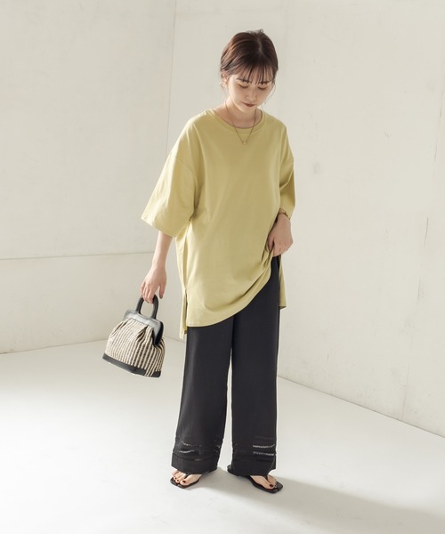 CAPRICIEUX LE'MAGE（カプリシューレマージュ）の「レース切替リネンパンツ（その他パンツ・レディース・ブラック/モカ・36/38）」の4枚目の写真