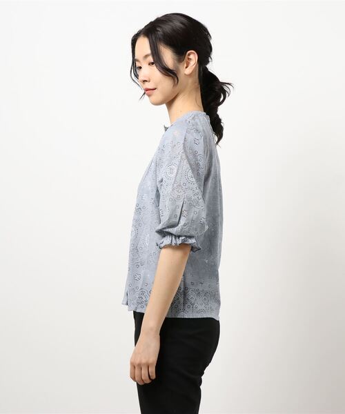 ehka sopo(エヘカソポ)の「総レースブラウス(シャツ/ブラウス・レディース・ブラック/ブルー/キナリ・フリ-)」の5枚目の写真