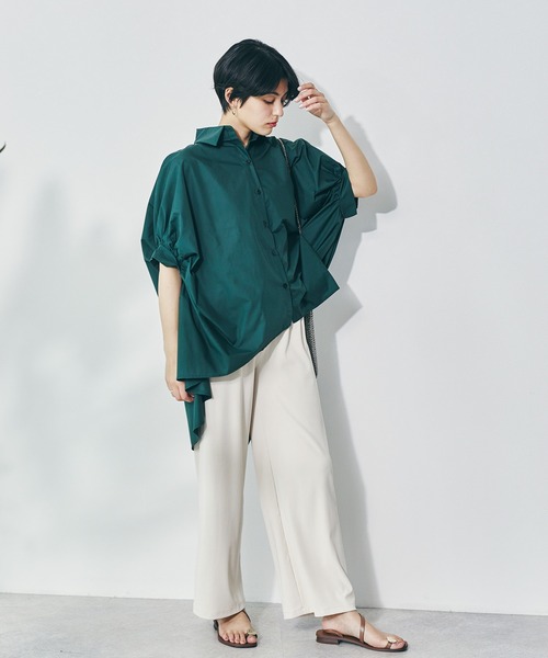 ECRIRE（エクリール）の「袖タックドルマンチュニック（チュニック・レディース・オフホワイト/ブルー/グリーン・フリー）」の15枚目の写真