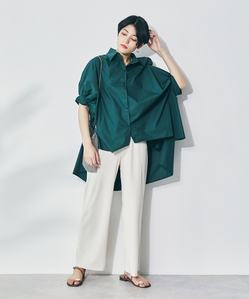 ECRIRE（エクリール）の「袖タックドルマンチュニック（チュニック・レディース・オフホワイト/ブルー/グリーン・フリー）」の12枚目の写真