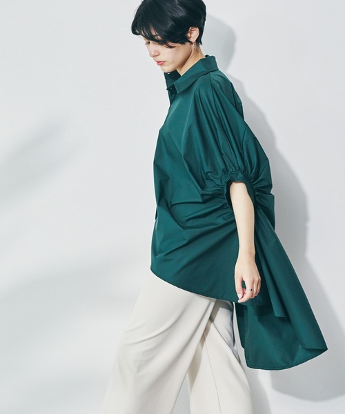 ECRIRE（エクリール）の「袖タックドルマンチュニック（チュニック・レディース・オフホワイト/ブルー/グリーン・フリー）」の16枚目の写真