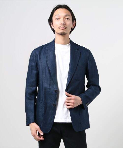ESTNATION テーラードジャケット アンコン リネン ヘリンボーン ESTNATION（エストネーション）の「ESTNATION / リネンヘリンボーン
