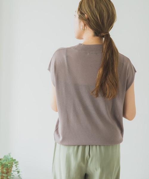 ITEMS URBANRESEARCH（アイテムズ アーバンリサーチ）の「フレンチスリーブニット（ニット/セーター・レディース・モカ/グリーン/グレー系その他/ブラック・FREE）」の16枚目の写真