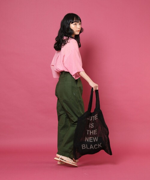 FREAK'S STORE（フリークスストア）の「MAISON BENGAL/メイゾン・ベンガル ジュートメッシュトートバッグ（トートバッグ・レディース・ブラック/ベージュ・ONE SIZE）」の4枚目の写真