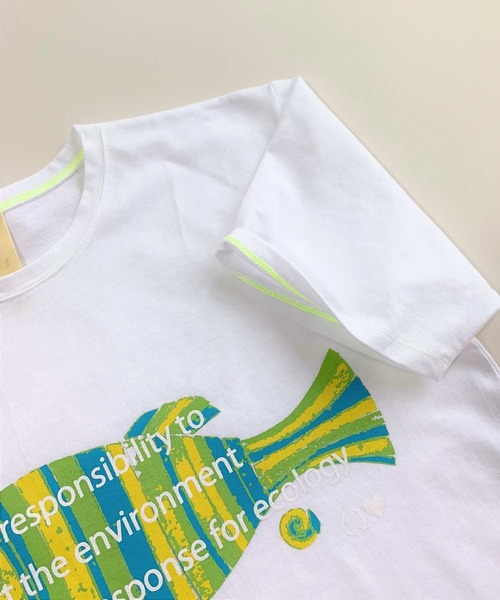 Q（キュー）の「fish Tシャツ（Tシャツ/カットソー・レディース・ホワイト/ライトグレー・MEDIUM）」の7枚目の写真