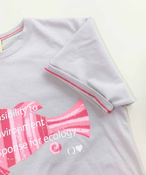 Q（キュー）の「fish Tシャツ（Tシャツ/カットソー・レディース・ホワイト/ライトグレー・MEDIUM）」の5枚目の写真