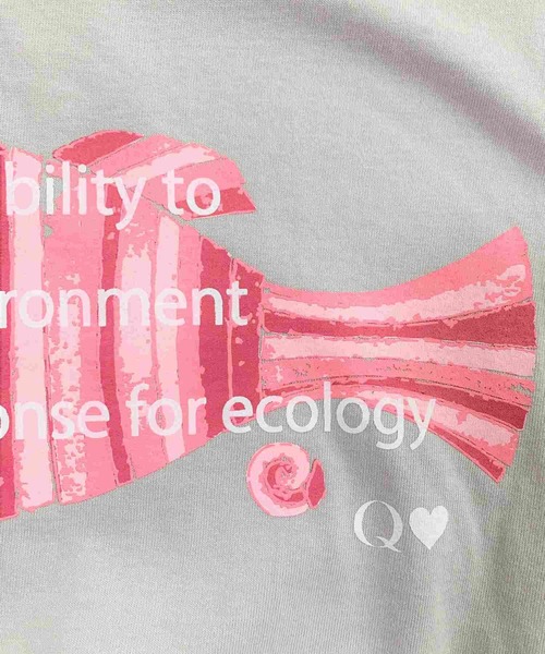 Q（キュー）の「fish Tシャツ（Tシャツ/カットソー・レディース・ホワイト/ライトグレー・MEDIUM）」の9枚目の写真