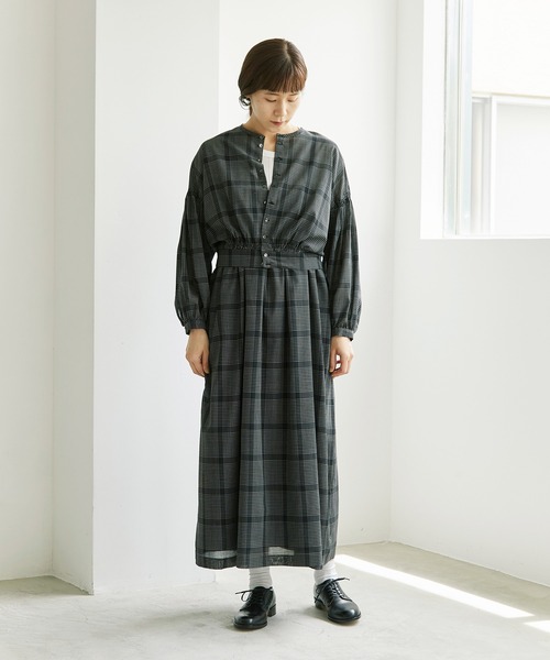 cardo fabrica(カルドファブリカ)の「.●W/Tグラフチェックショートギャザーブラウス(シャツ/ブラウス・レディース・キナリ/ブラック・FREE)」の8枚目の写真