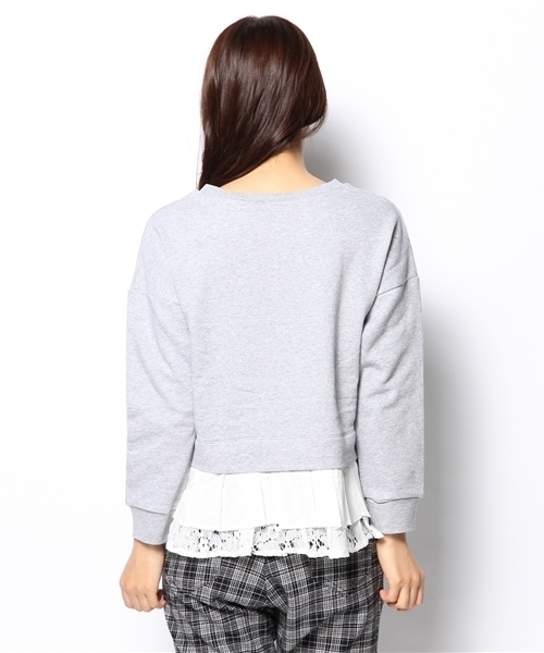 CIAOPANIC（チャオパニック）の「【Ciaopanic】ヘムレースフリルPO（Tシャツ/カットソー・レディース・グレー/ブラック/ネイビー・FREE）」の6枚目の写真