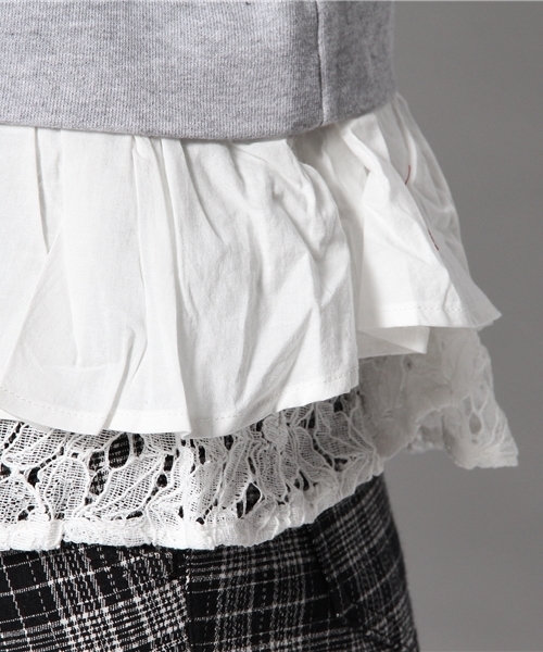 CIAOPANIC（チャオパニック）の「【Ciaopanic】ヘムレースフリルPO（Tシャツ/カットソー・レディース・グレー/ブラック/ネイビー・FREE）」の9枚目の写真