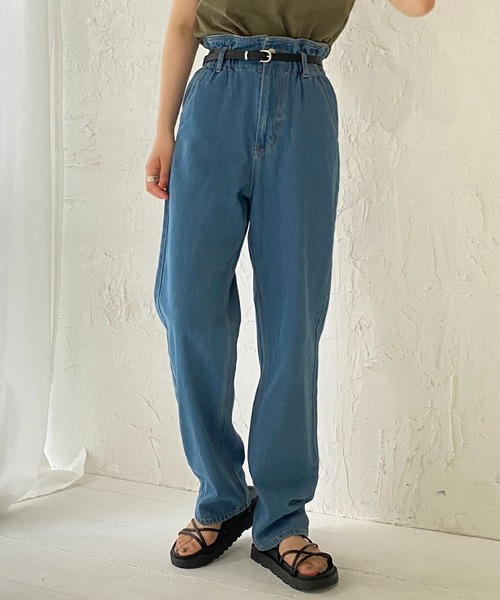 SPINNS（スピンズ）の「ハイウエスト ストレートパンツ（その他パンツ・レディース・ベージュ/ブラック/オフホワイト/インディゴブルー/ブラック系その他/ブルー系その他/アイボリー/グレイッシュベージュ・M/S）」の7枚目の写真