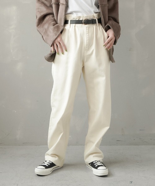 SPINNS（スピンズ）の「ハイウエスト ストレートパンツ（その他パンツ・レディース・ベージュ/ブラック/オフホワイト/インディゴブルー/ブラック系その他/ブルー系その他/アイボリー/グレイッシュベージュ・M/S）」の18枚目の写真