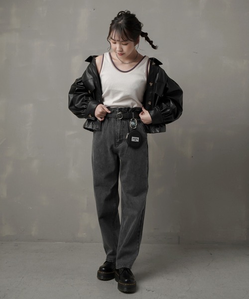 SPINNS（スピンズ）の「ハイウエスト ストレートパンツ（その他パンツ・レディース・ベージュ/ブラック/オフホワイト/インディゴブルー/ブラック系その他/ブルー系その他/アイボリー/グレイッシュベージュ・M/S）」の10枚目の写真