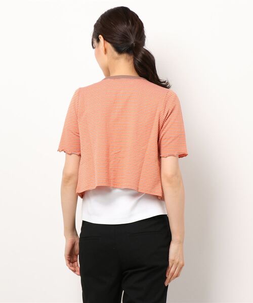 RETRO GIRL（レトロガール）の「ボーダーショートカーデ（カーディガン/ボレロ・レディース・チャコールグレー/オレンジ/ブルー/グリーン・FREE）」の13枚目の写真