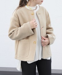 DANTON | DANTON/ダントン　ウールカラーレスジャケット　COLLARLESS JACKET（ウィメンズ）DT-A0013WLP(ノーカラージャケット)