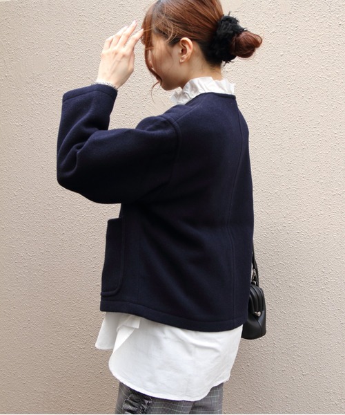 DANTON/ダントン ウールカラーレスジャケット COLLARLESS JACKET