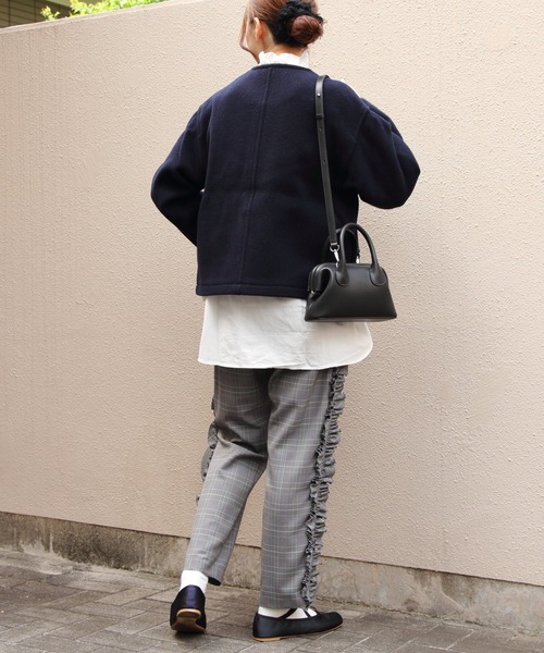 DANTON/ダントン ウールカラーレスジャケット COLLARLESS JACKET