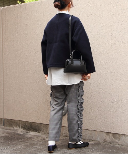 DANTON/ダントン ウールカラーレスジャケット COLLARLESS JACKET