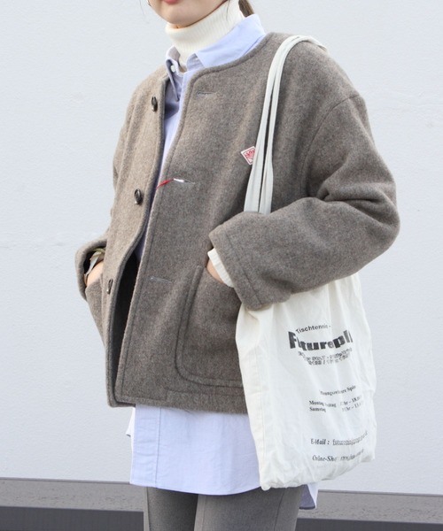DANTON/ダントン ウールカラーレスジャケット COLLARLESS JACKET